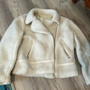 Gianni Bini Faux Fur Zipper Lined Fashion Jacket White - Small